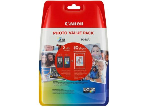 Canon PG-540Lx2 (2x11 ml) + CL-541XL (1x15 ml) + 50 lap GP501 10x15 fényes fotópapír Multipack