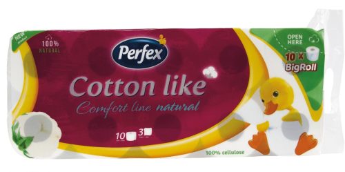 Toalettpapír 3 rétegű kistekercses 10 tekercs/csomag Cotton Line Comfort Line Natural Boni Perfex natúr