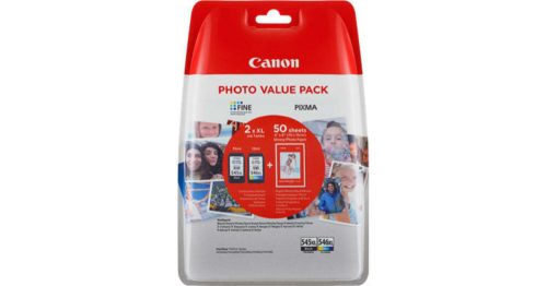 Canon PG-545XLx2 (2x15 ml) + CL-546XL (1x13 ml) + 50 lap GP501 10x15 fényes fotópapír Multipack