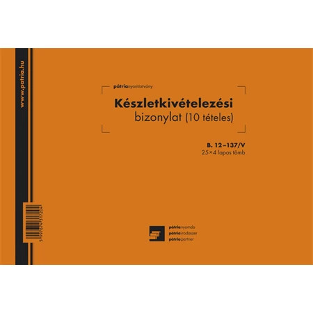 B.12-137/V KÉSZLETKIVETELEZESI BIZ.