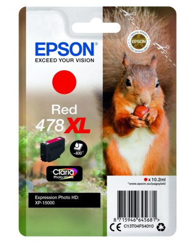 Epson T04F5 Tintapatron Red 10,2ml No.478XL