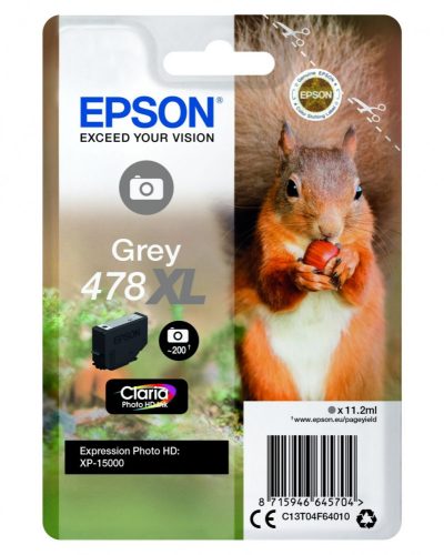 Epson T04F6 Tintapatron Grey 11,2ml No.478XL