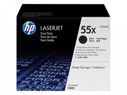 HP CE255XD Toner Black 2*12.500 oldal kapacitás No.55X