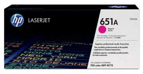 HP CE343A Toner Magenta 16.000 oldal kapacitás No.651A Sérült Dobozos