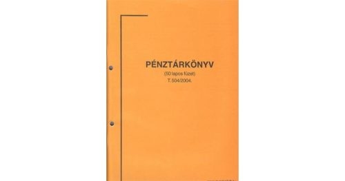 T.504/2004. Pénztárkönyv, álló, 50 lapos, 1+1 szín