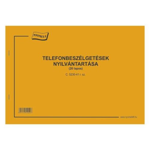 C.5230-41 TELEFONBESZ. NYILVÁNTARTÁSA