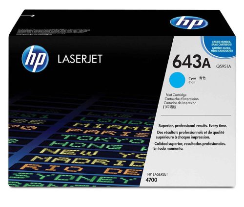 HP Q5951A Toner Cyan 10.000 oldal kapacitás No.643A